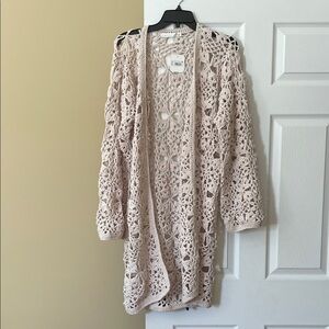 Altar'd State Cream Open-Knit Cardigan